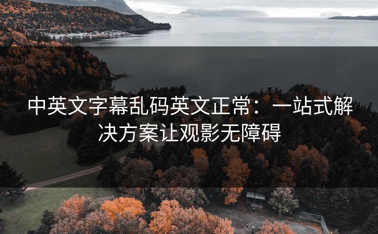 中英文字幕乱码英文正常：一站式解决方案让观影无障碍