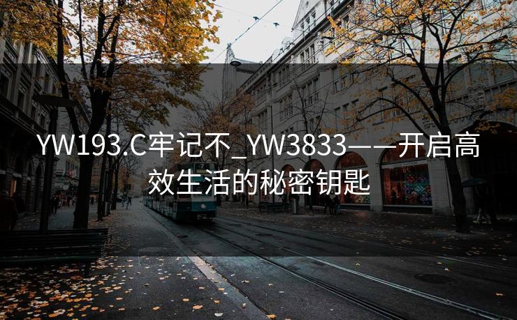 YW193.C牢记不_YW3833——开启高效生活的秘密钥匙